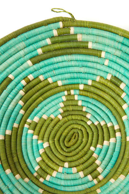 Handwoven sisal coiled Uganda raffia basket