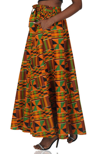 Maxi African Kente and Kintengi long skirt