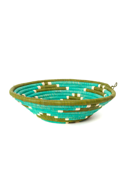 Handwoven sisal coiled Uganda raffia basket