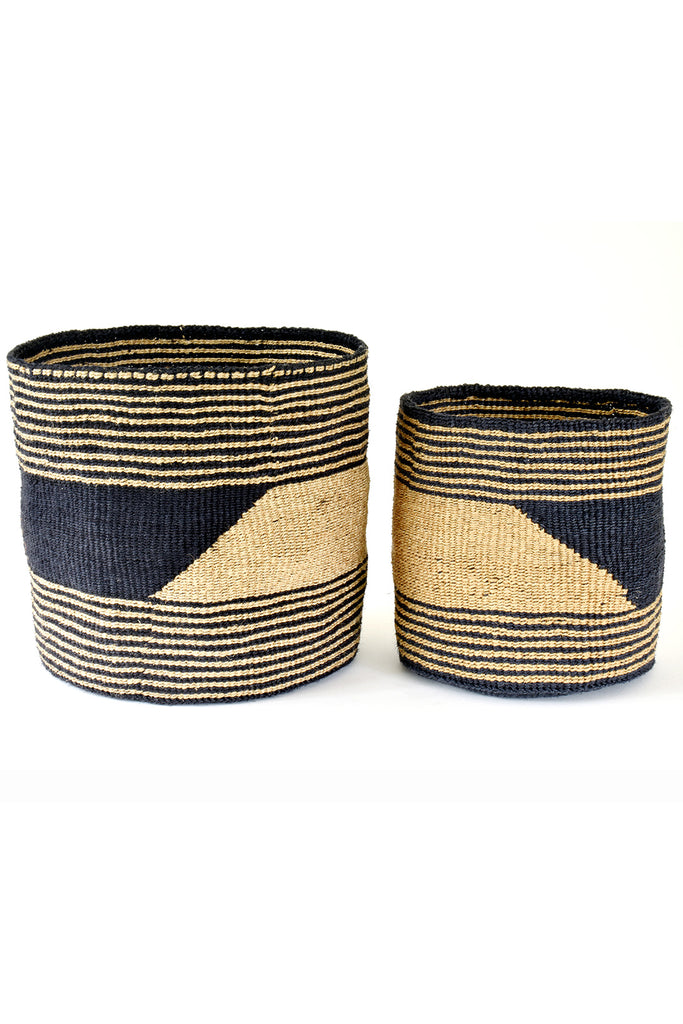 Sisal African planter and storage baskets set