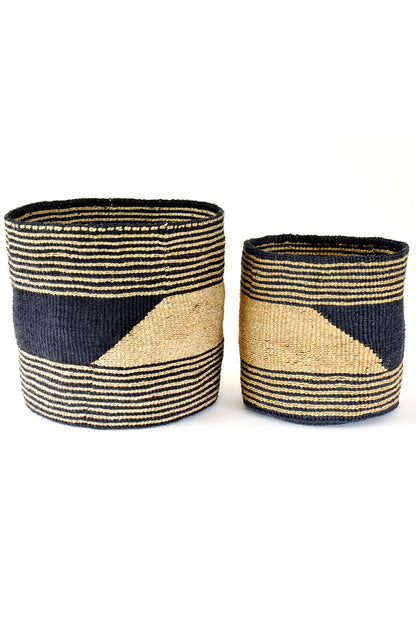 Sisal African planter and storage baskets set