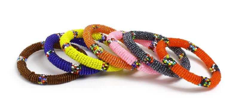 African Beaded Bangles, Multi colored Bangles - Acts Africa